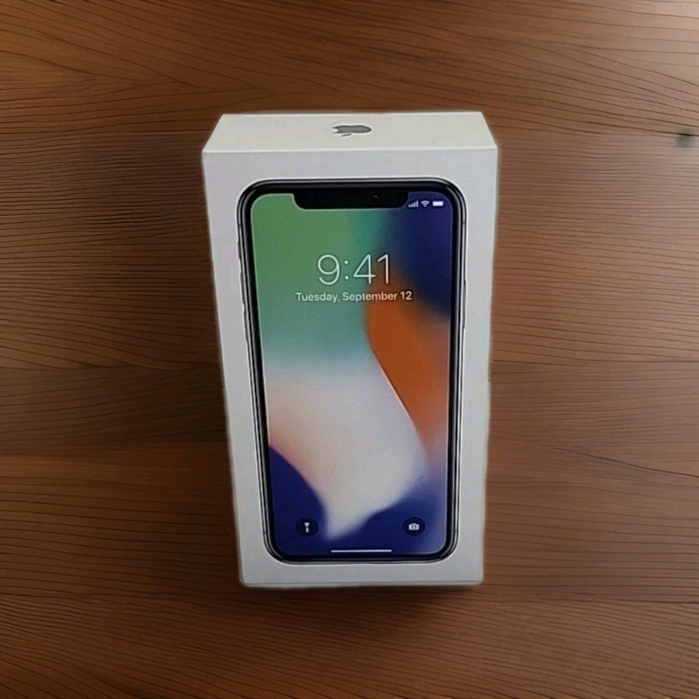 Apple iPhone X - 256GB - Silver - EMPTY BOX ONLY (manual & stickers‎ Included)